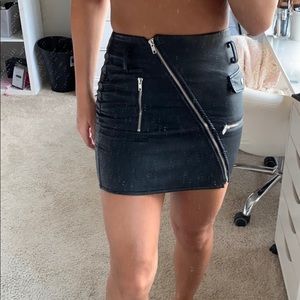 Faux leather skirt